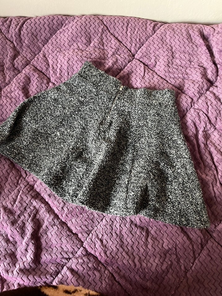 Tiffany gri kırçıllı pileli etek - Görsel 2