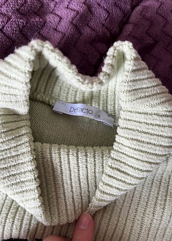 Defacto yeşil polar crop sweatshirt - Görsel 4