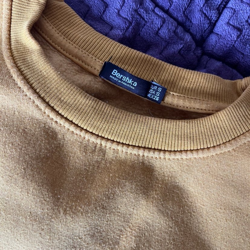 Bershka Hardal Kadın Sweatshirt, Yuvarlak Yaka, Salaş - Görsel 2