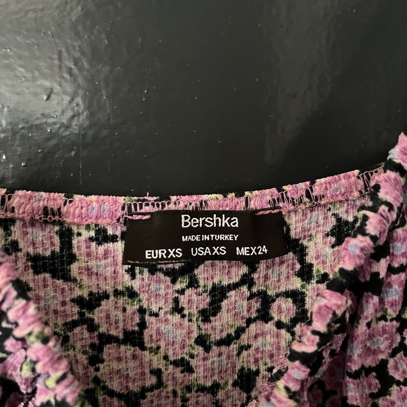 Bershka mor çiçekli elbise - Görsel 3