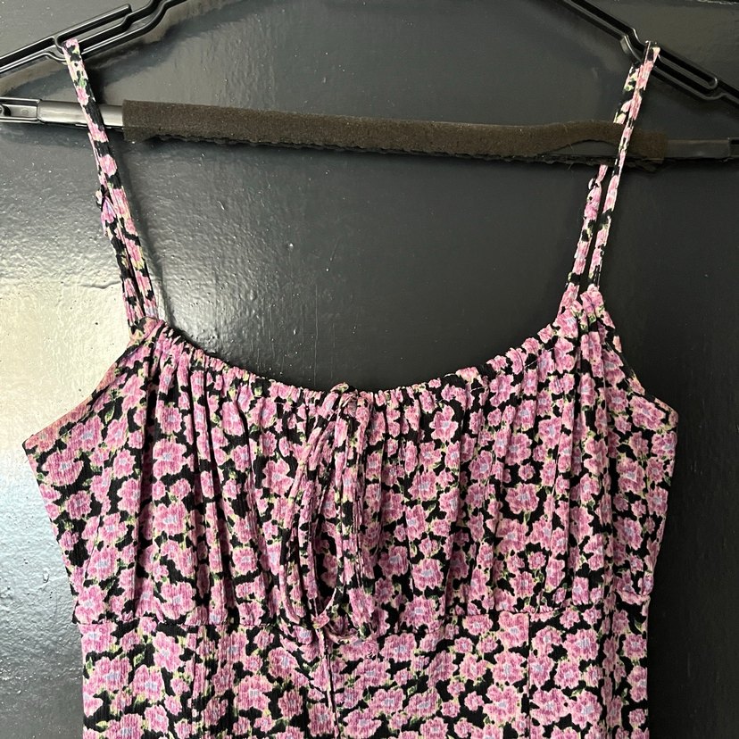 Bershka mor çiçekli elbise - Görsel 2