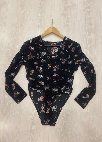 S/M uyumlu Çiçek Desenli Siyah Bohem Çıtçıtlı Kruvaze Kadın Bluz - Görsel 13