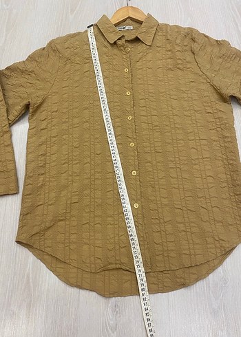40/42 uyumlu Bej Waffle Bürümcük Dertsiz Kadın Gömlek - Görsel 12