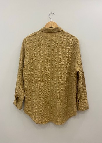 40/42 uyumlu Bej Waffle Bürümcük Dertsiz Kadın Gömlek - Görsel 9