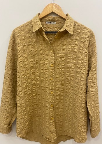 40/42 uyumlu Bej Waffle Bürümcük Dertsiz Kadın Gömlek - Görsel 2