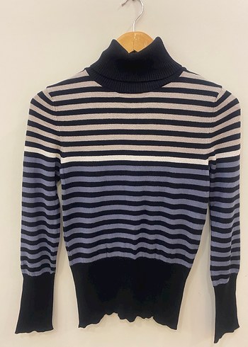 Stamina by Erdem Premium Kalite Çizgili Balıkçı Yaka Kadın Triko - Görsel 2