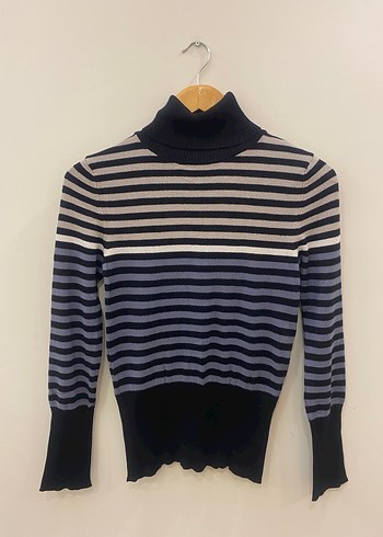 Stamina by Erdem Premium Kalite Çizgili Balıkçı Yaka Kadın Triko - Görsel 4