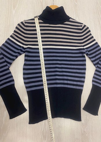 Stamina by Erdem Premium Kalite Çizgili Balıkçı Yaka Kadın Triko - Görsel 13