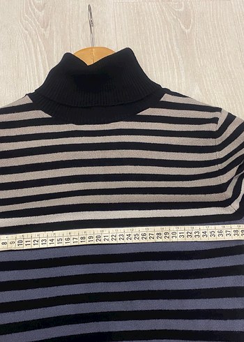 Stamina by Erdem Premium Kalite Çizgili Balıkçı Yaka Kadın Triko - Görsel 14