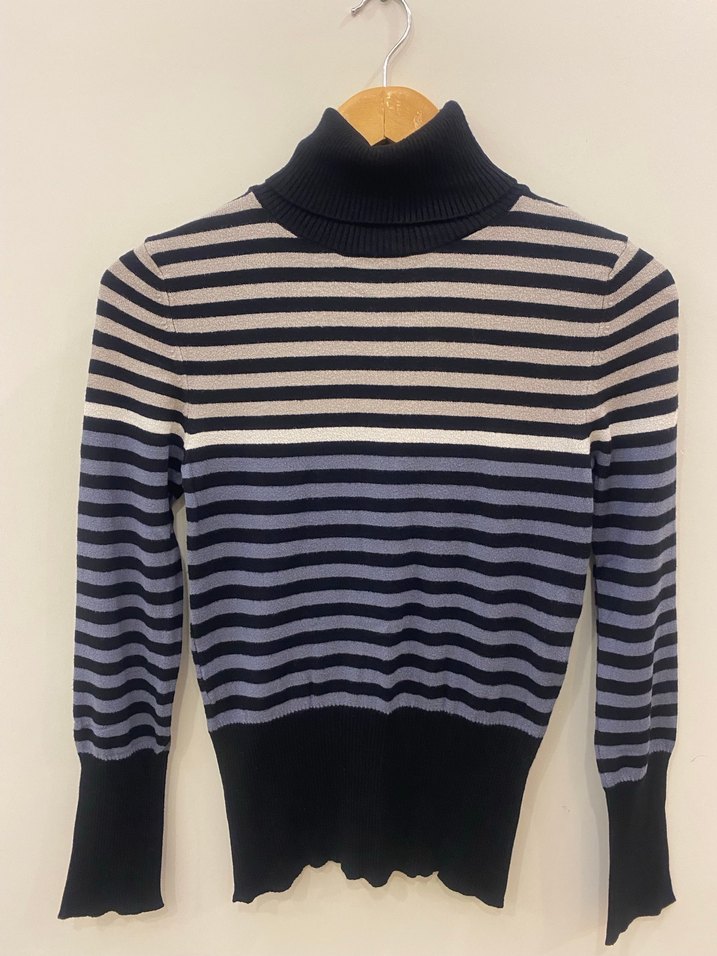 Stamina by Erdem Premium Kalite Çizgili Balıkçı Yaka Kadın Triko - Görsel 2