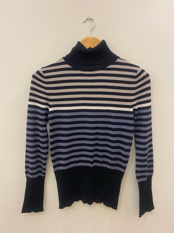 Stamina by Erdem Premium Kalite Çizgili Balıkçı Yaka Kadın Triko - Görsel 4