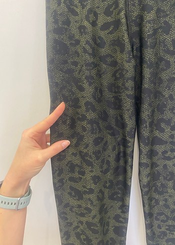 Lcw XS Yeşil içi Polar Kışlık Leopar desenli Spor Tayt - Görsel 5