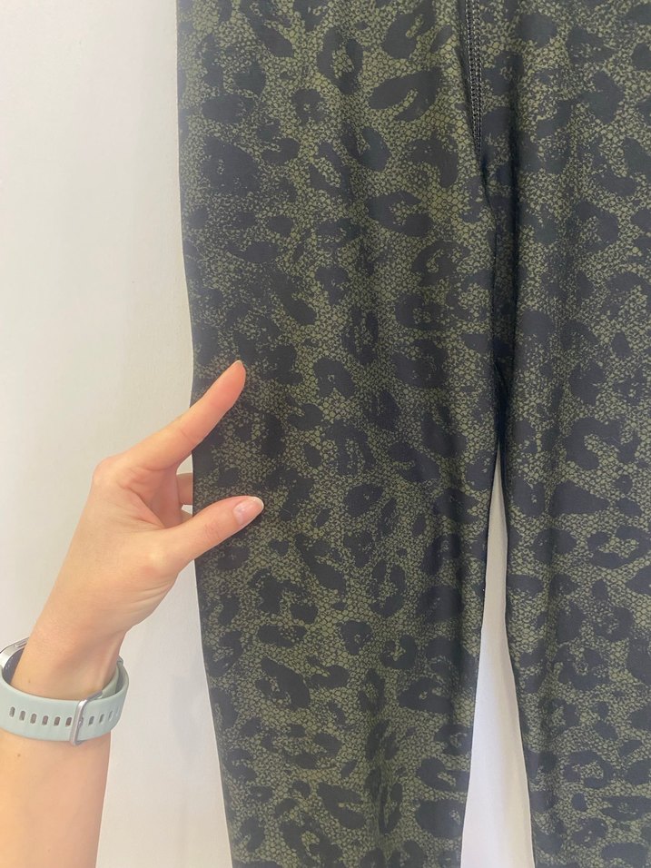 Lcw XS Yeşil içi Polar Kışlık Leopar desenli Spor Tayt - Görsel 5