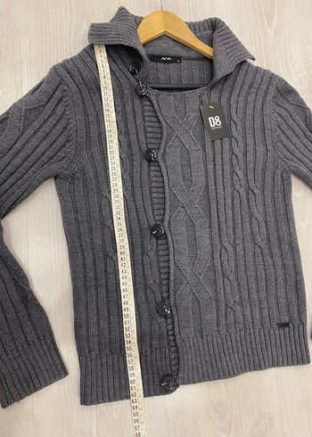 Avva Gri Örgü Polo Yakalı Premium Yünlü Erkek Hırka - Görsel 12