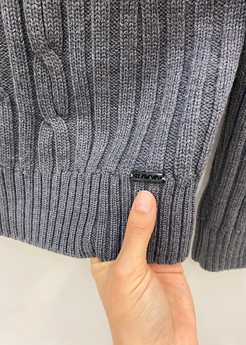 Avva Gri Örgü Polo Yakalı Premium Yünlü Erkek Hırka - Görsel 7