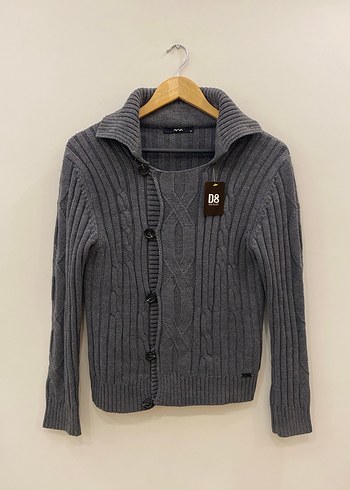 Avva Gri Örgü Polo Yakalı Premium Yünlü Erkek Hırka - Görsel 3