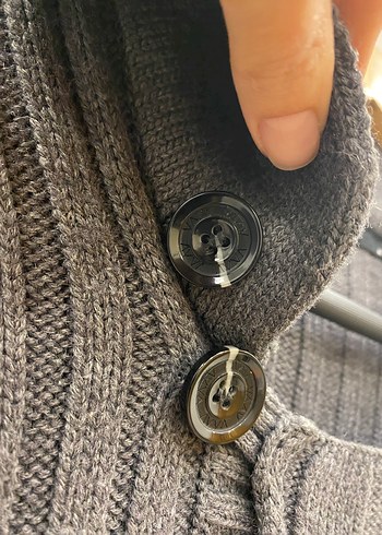 Avva Gri Örgü Polo Yakalı Premium Yünlü Erkek Hırka - Görsel 18