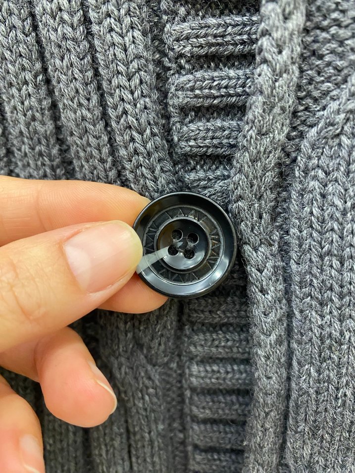 Avva Gri Örgü Polo Yakalı Premium Yünlü Erkek Hırka - Görsel 5