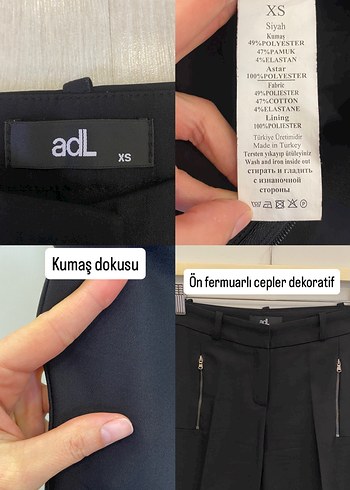 Adil Işık XS Düz Siyah Kadın Kumaş Pantolon - Görsel 12