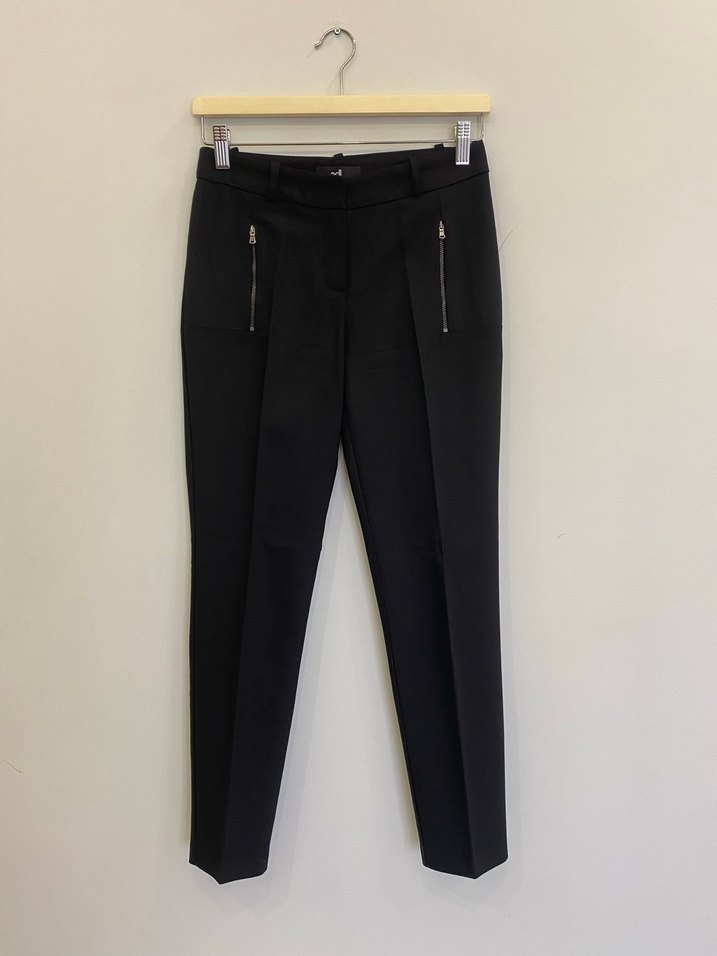 Adil Işık XS Düz Siyah Kadın Kumaş Pantolon - Görsel 3