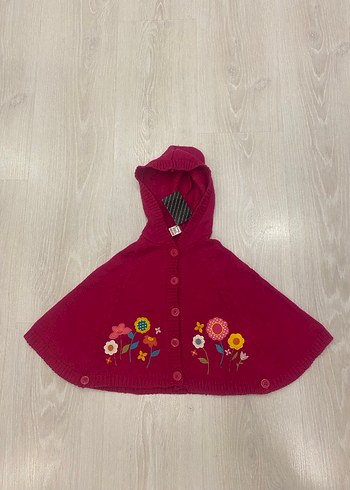 Lcw 12-18 Ay Kapüşonlu Fuşya Nakışlı Kız Panço - Görsel 3