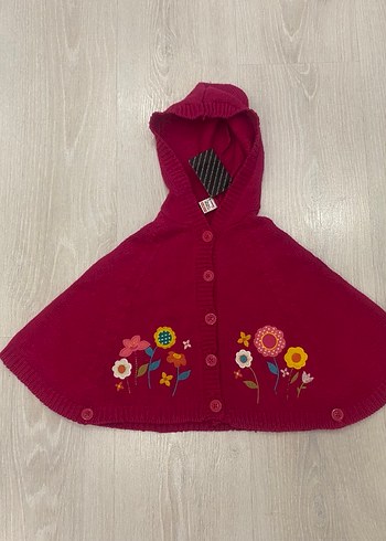 Lcw 12-18 Ay Kapüşonlu Fuşya Nakışlı Kız Panço - Görsel 4