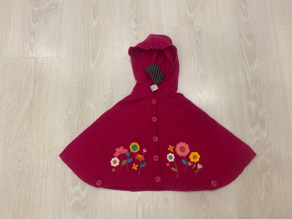Lcw 12-18 Ay Kapüşonlu Fuşya Nakışlı Kız Panço - Görsel 5
