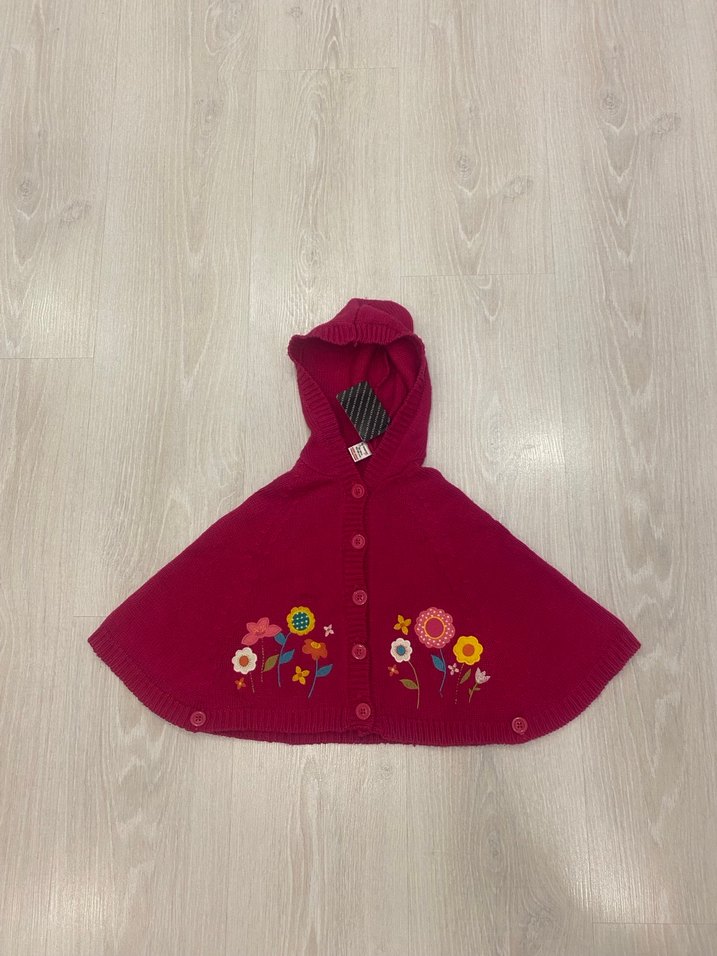 Lcw 12-18 Ay Kapüşonlu Fuşya Nakışlı Kız Panço - Görsel 2