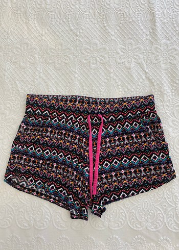 LC Waikiki Lcw XS Renkli Bohem Desenli Penye Mini Şort
