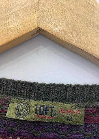 Loft M Erkek Retro Desenli Haki Yünlü Kazak - Görsel 6