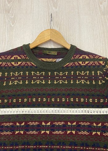 Loft M Erkek Retro Desenli Haki Yünlü Kazak - Görsel 17