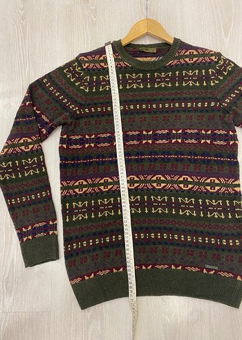 Loft M Erkek Retro Desenli Haki Yünlü Kazak - Görsel 16