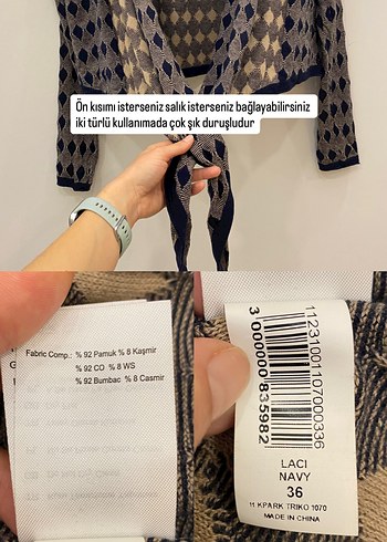 Park Bravo Kaşmir içerikli S/M uyumlu Uzun Kollu Hırka - Görsel 17