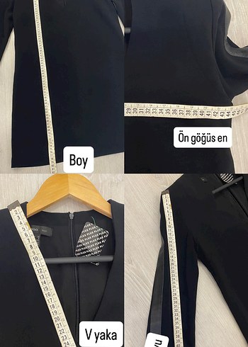 Mango XS Deri Detaylı Siyah V Yaka Kısa Elbise - Görsel 18