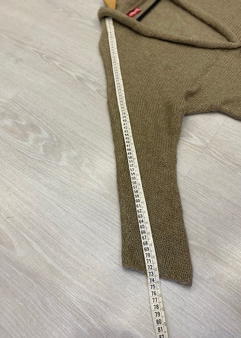 S/M uyumlu Bej Kadın Örgü Yünlü Hırka - Görsel 15