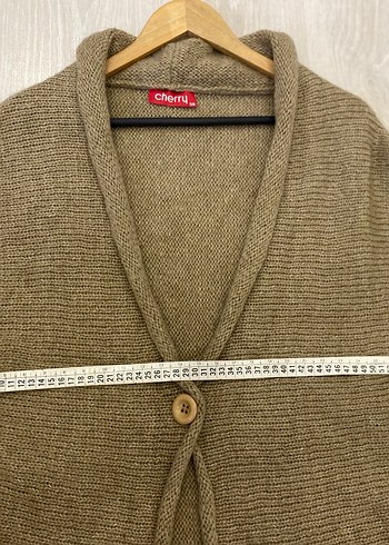 S/M uyumlu Bej Kadın Örgü Yünlü Hırka - Görsel 14