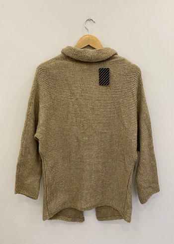 S/M uyumlu Bej Kadın Örgü Yünlü Hırka - Görsel 10