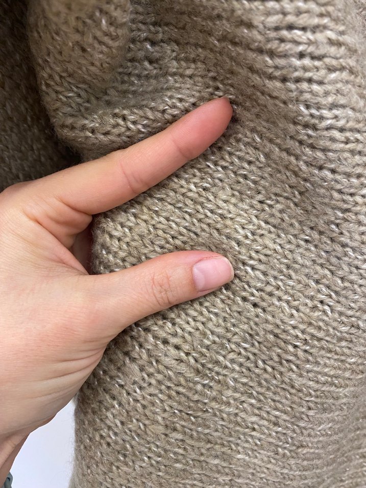 S/M uyumlu Bej Kadın Örgü Yünlü Hırka - Görsel 5