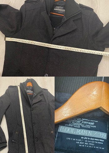 Poolman by PoloGarage L Beden Antrasit Gri Yünlü Erkek Kaban - Görsel 16