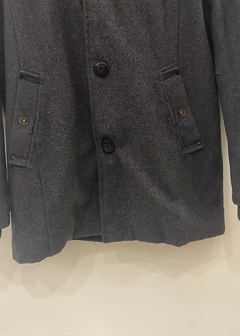 Poolman by PoloGarage L Beden Antrasit Gri Yünlü Erkek Kaban - Görsel 7