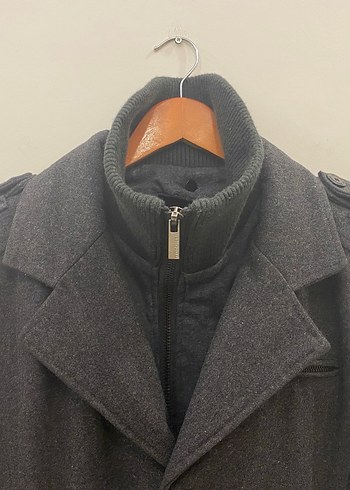 Poolman by PoloGarage L Beden Antrasit Gri Yünlü Erkek Kaban - Görsel 3