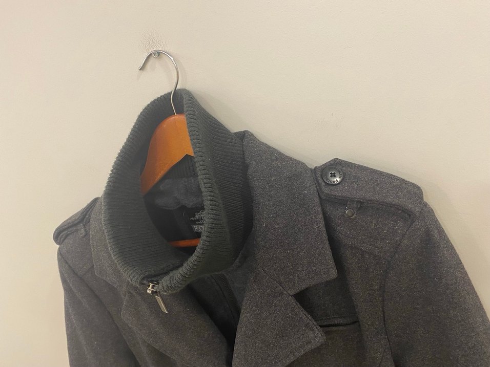 Poolman by PoloGarage L Beden Antrasit Gri Yünlü Erkek Kaban - Görsel 5