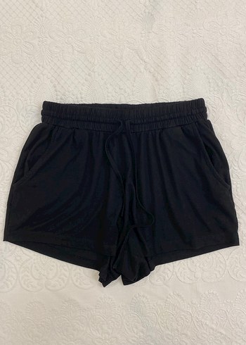 Siyah Süet/Nubuk Rahat Mini Şort XS/S alt uyumlu