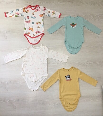4 Adet Çıtçıtlı Bebek Body