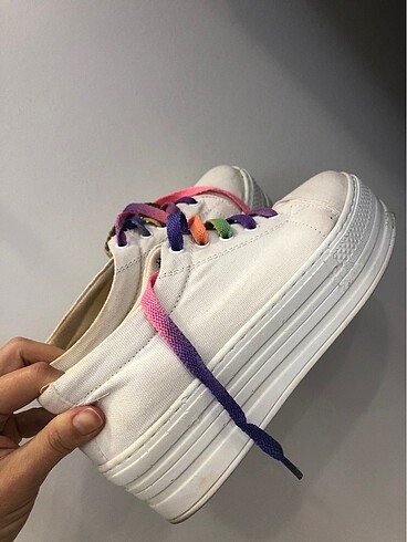 Beyaz 36 No Platform Topuk Sneaker