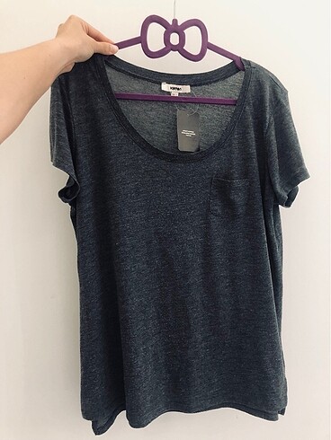 Koton L/40 Koyu Gri Pamuklu Tshirt