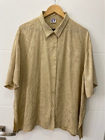 C&A XXL beden Bej Dore Desenli Vintage Viskon Gömlek