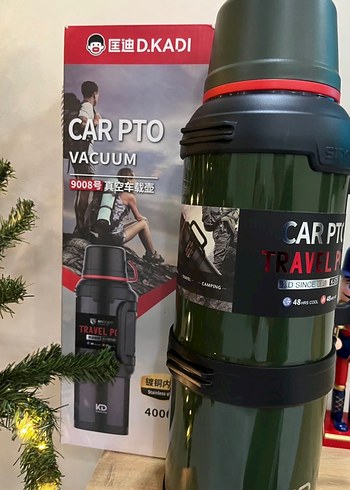 Khaki Renkli Büyük Vakumlu Termos 4 LT - Görsel 3