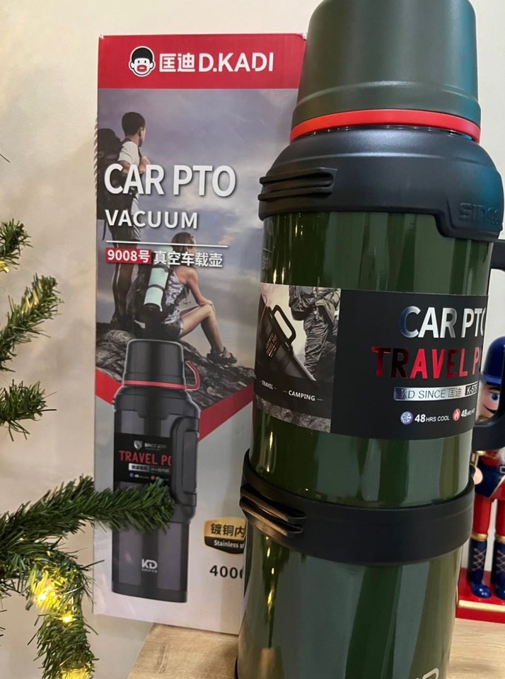 Khaki Renkli Büyük Vakumlu Termos 4 LT - Görsel 3