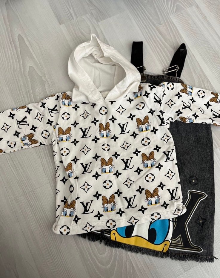 Kız Çocuk Gri Kot Elbise - Görsel 2